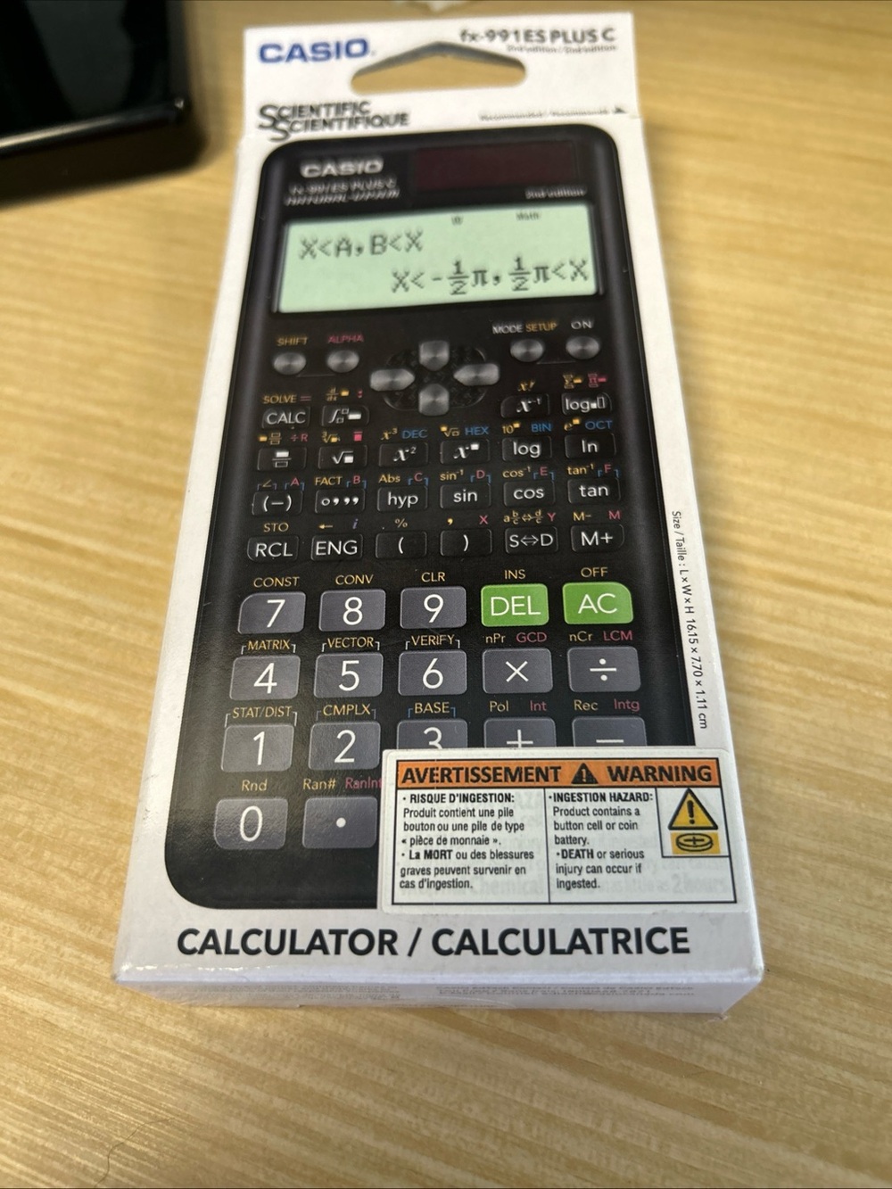 Casio fx-991ES PLUS C Scientific Calculator — Black with Green Accent